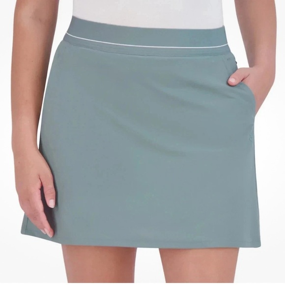 Soybu Size XL Skort Green Skirt Inner-Shorts Pockets Elastic Waist Stretch. New - Picture 2 of 6